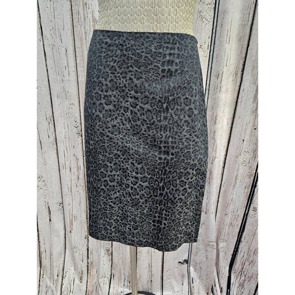 LW Women's 10/12 Dana Buchman Original Gray Leopard Print Skirt Suit 2 Pc Set - Picture 3 of 12